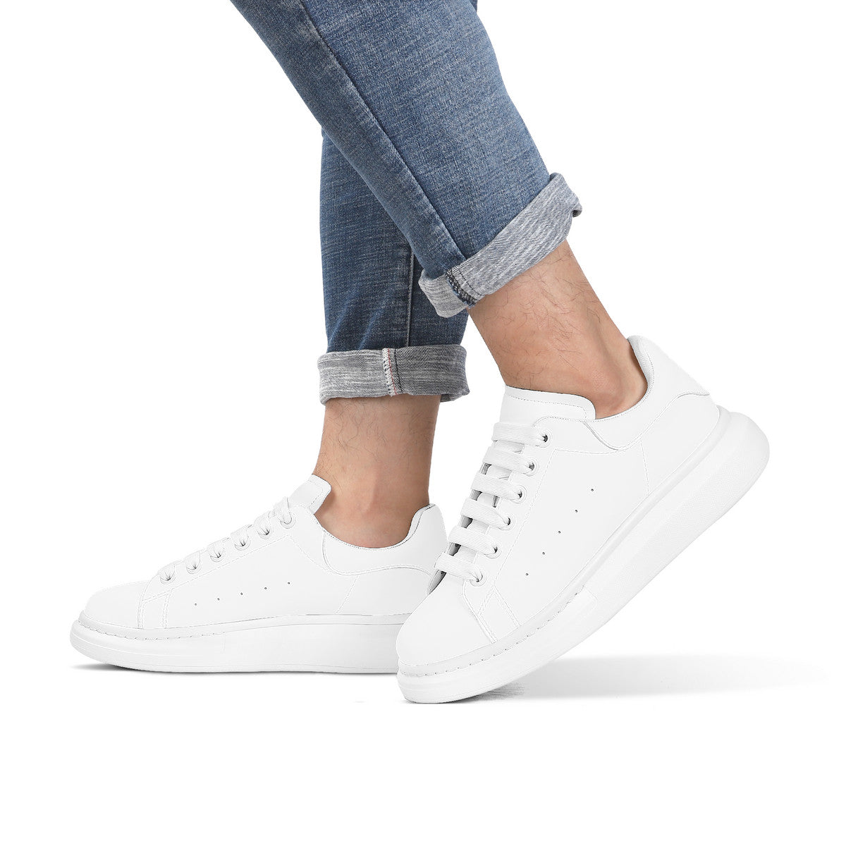 White Heighten Low Top Shoes