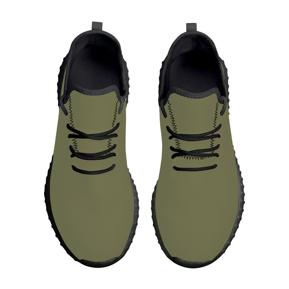 Olive Green Mesh Knit Sneakers