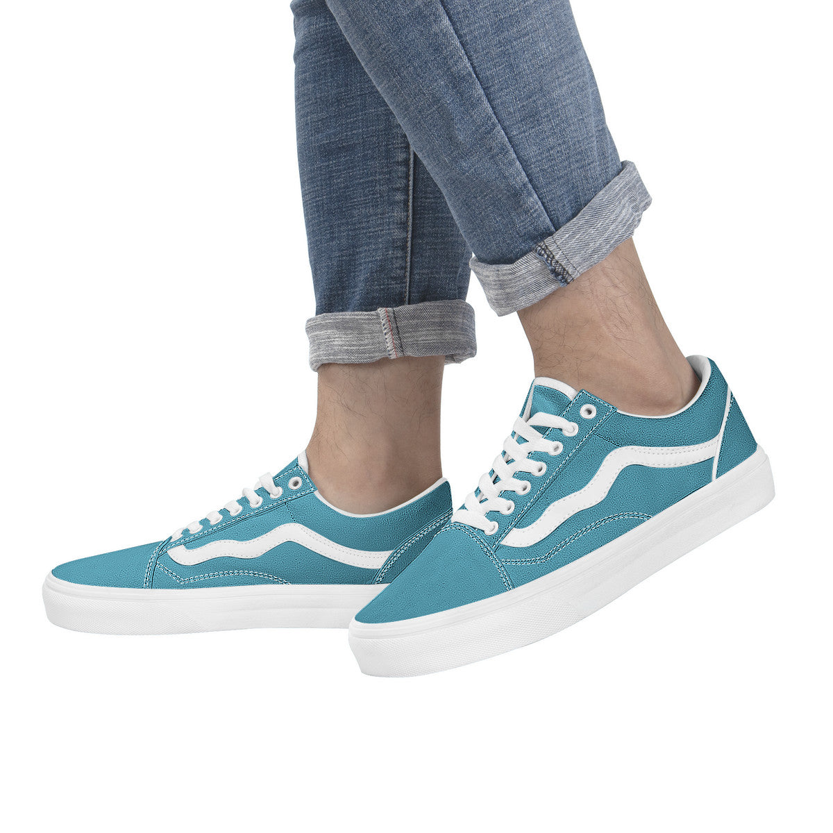 Blue Low Top Flat Sneaker