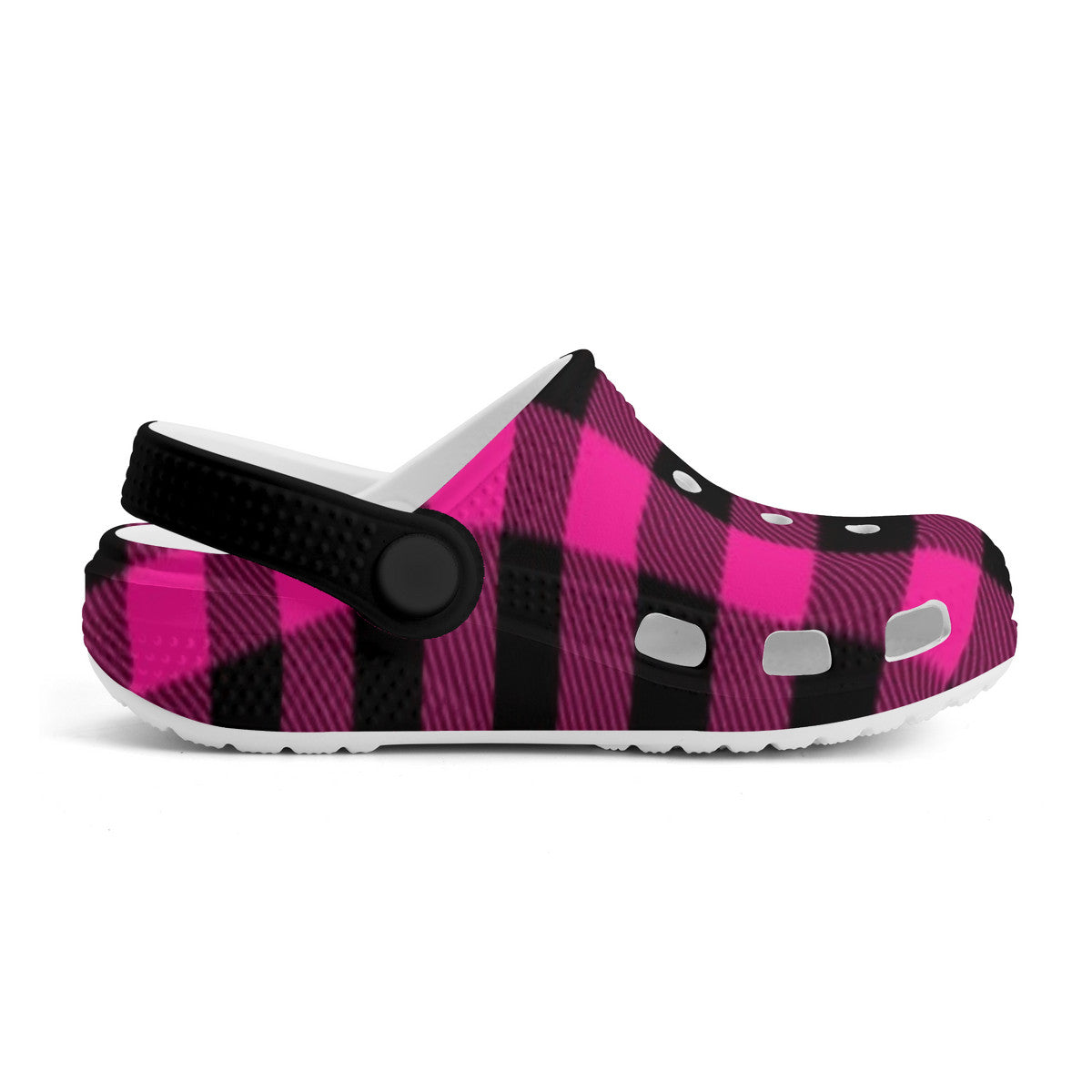 Kid's Pink Check Casual Clogs