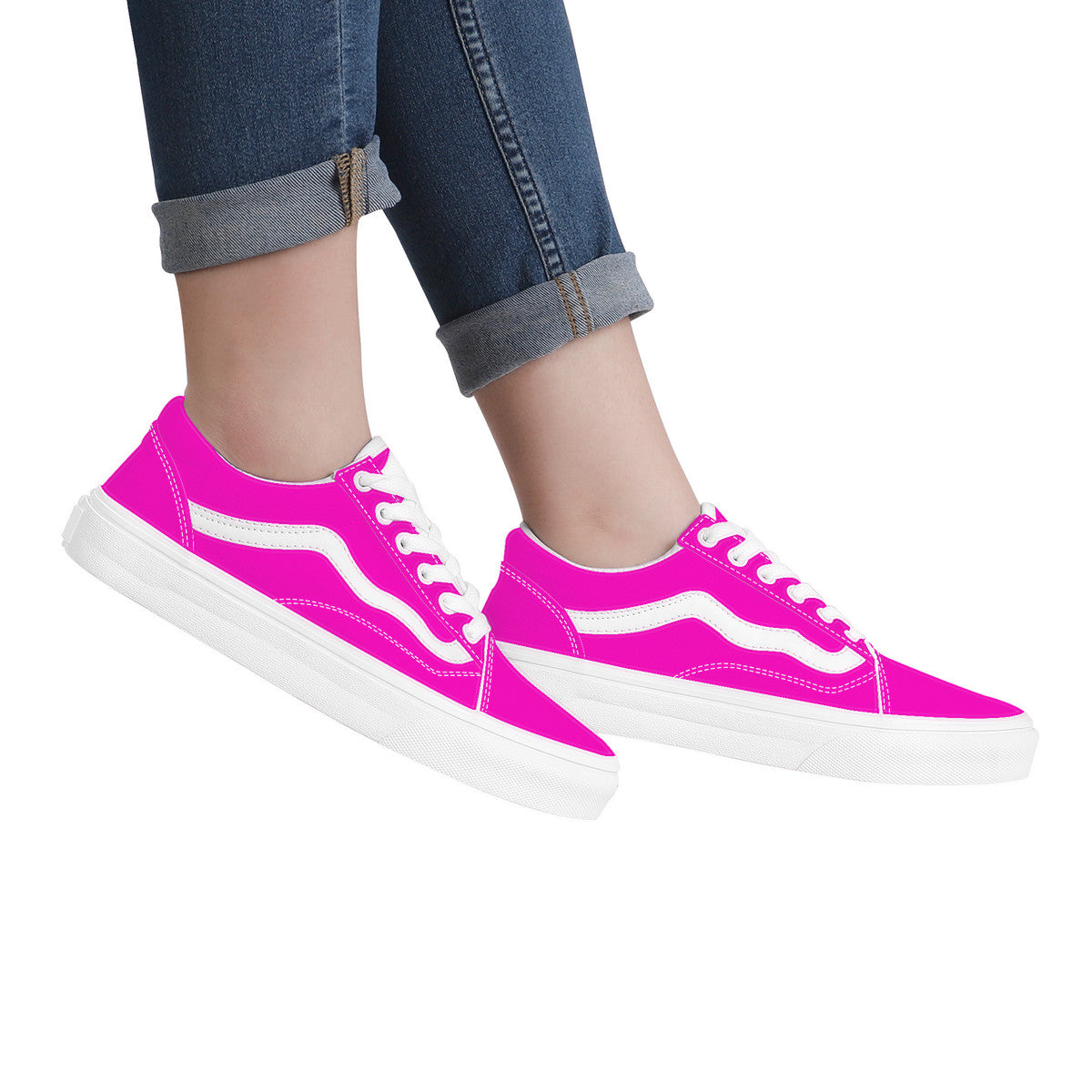 Hot Pink Low Top Flat Sneaker