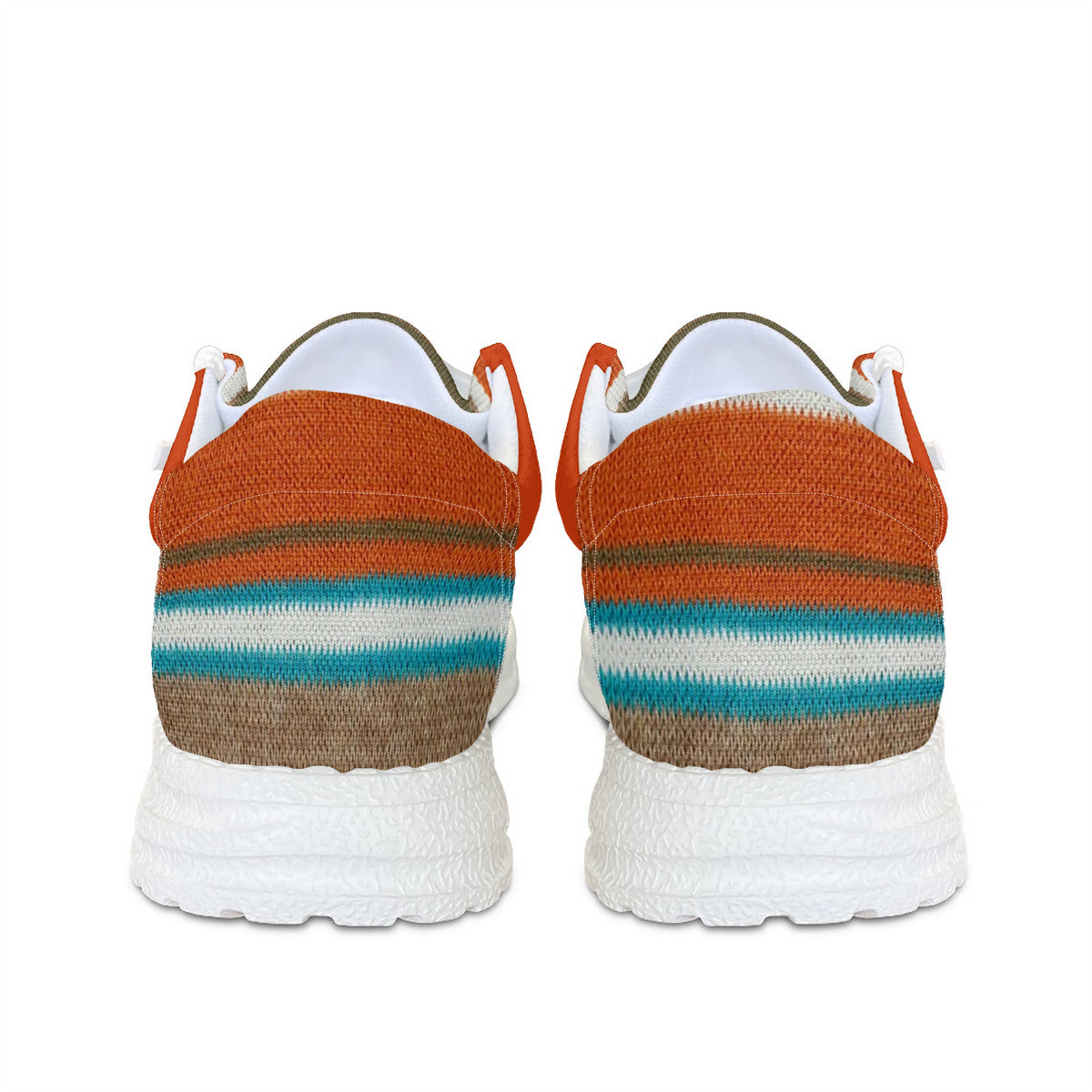 Unisex Orange Striped Pattern Canvas Loafers