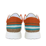Unisex Orange Striped Pattern Canvas Loafers