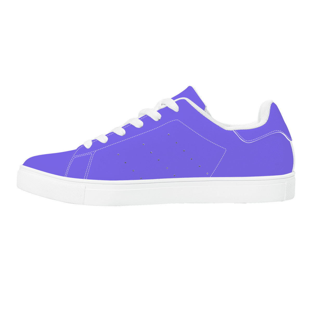 Purple Low-Top Synthetic Leather Sneakers
