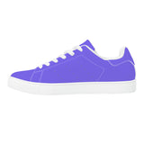 Purple Low-Top Synthetic Leather Sneakers