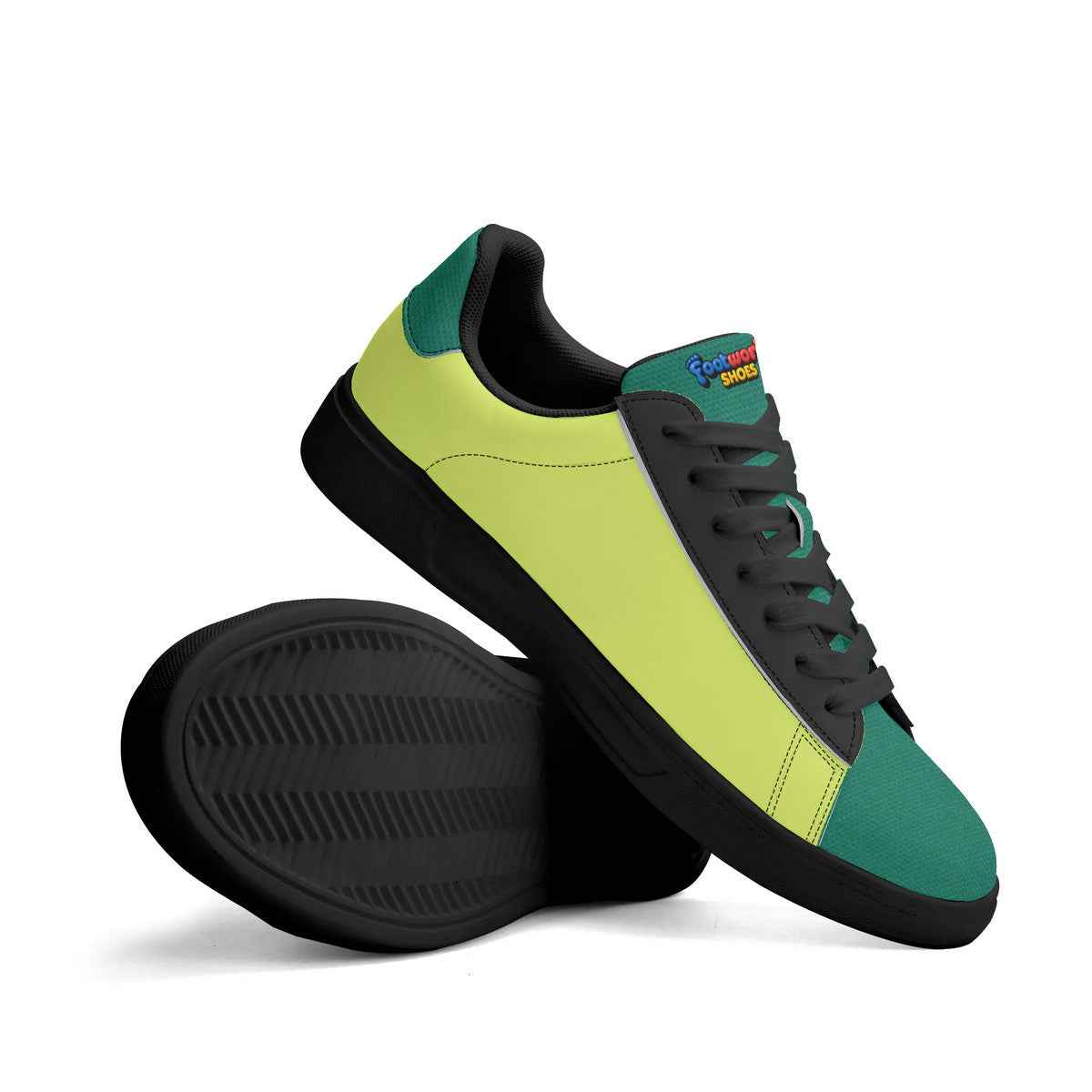 Unisex Premium Synthetic Neon Green Leather Sneakers