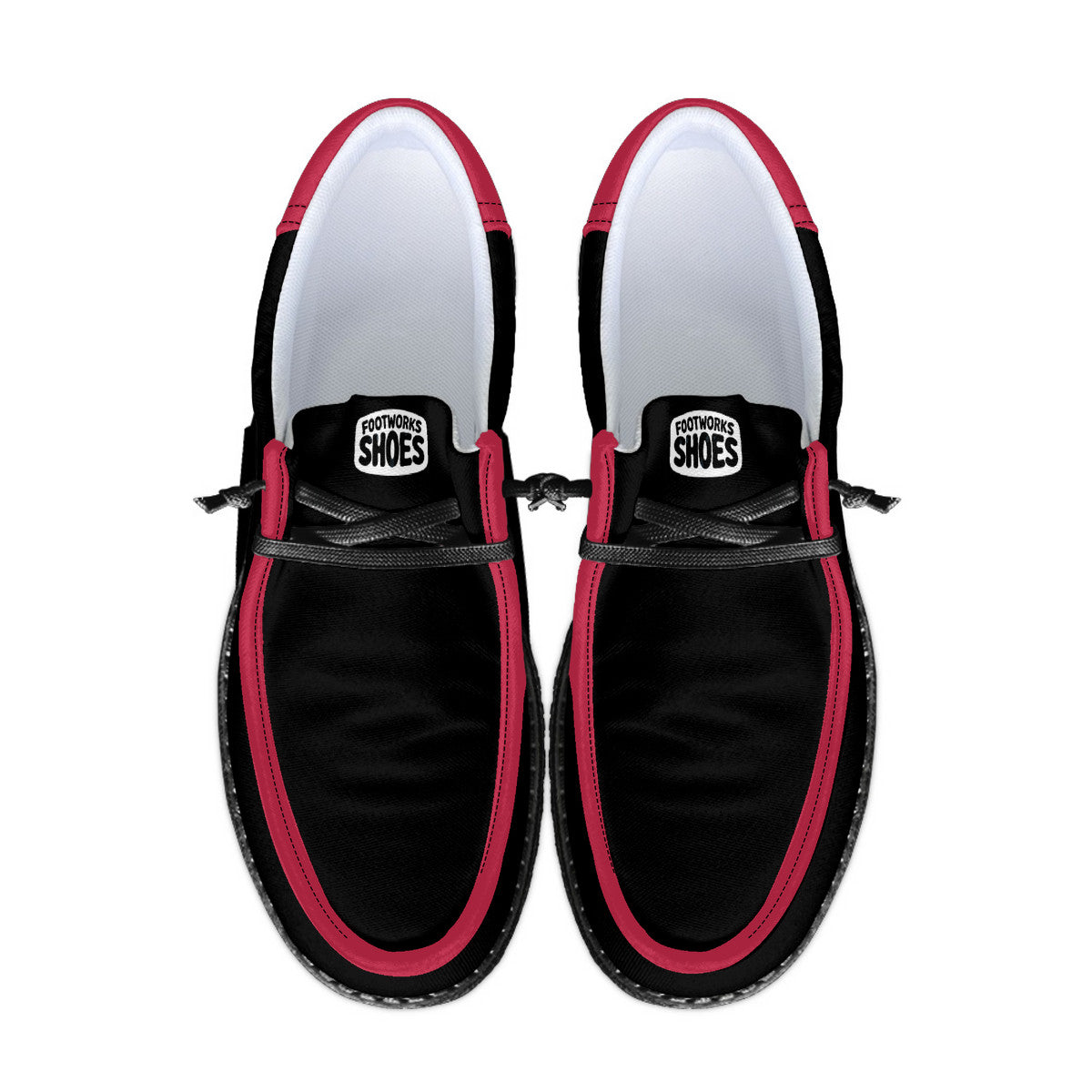 Black and Smoky Red Canvas Loafers