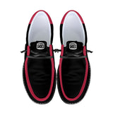 Black and Smoky Red Canvas Loafers