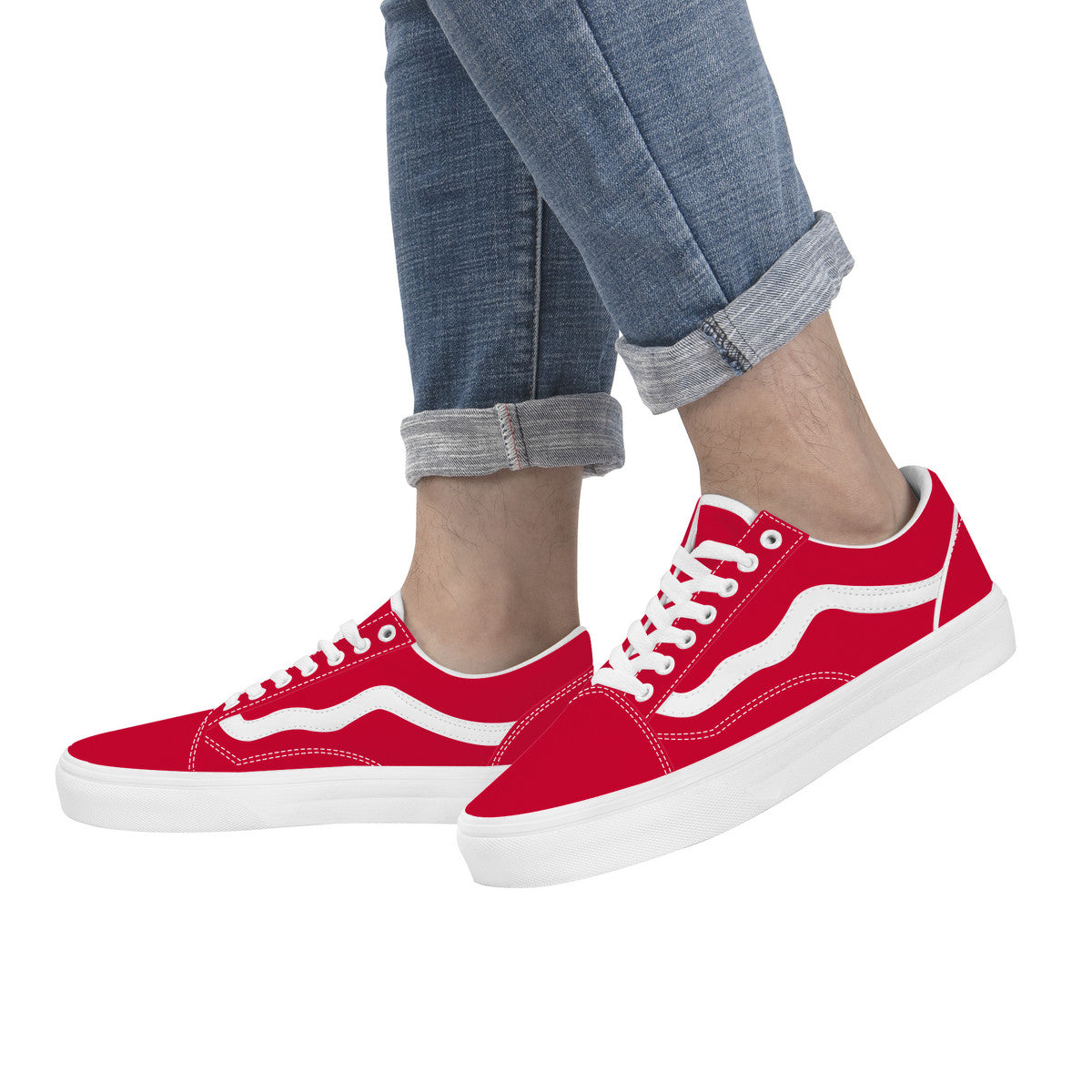 Red Low Top Flat Sneaker