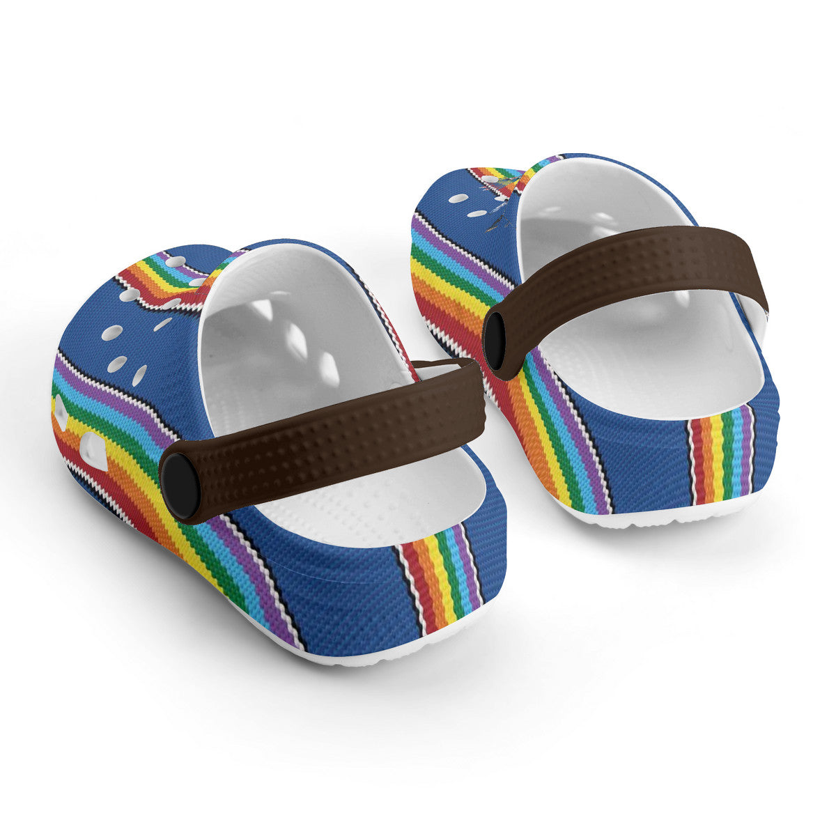 Kid's Casual Rainbow Pattern Clogs