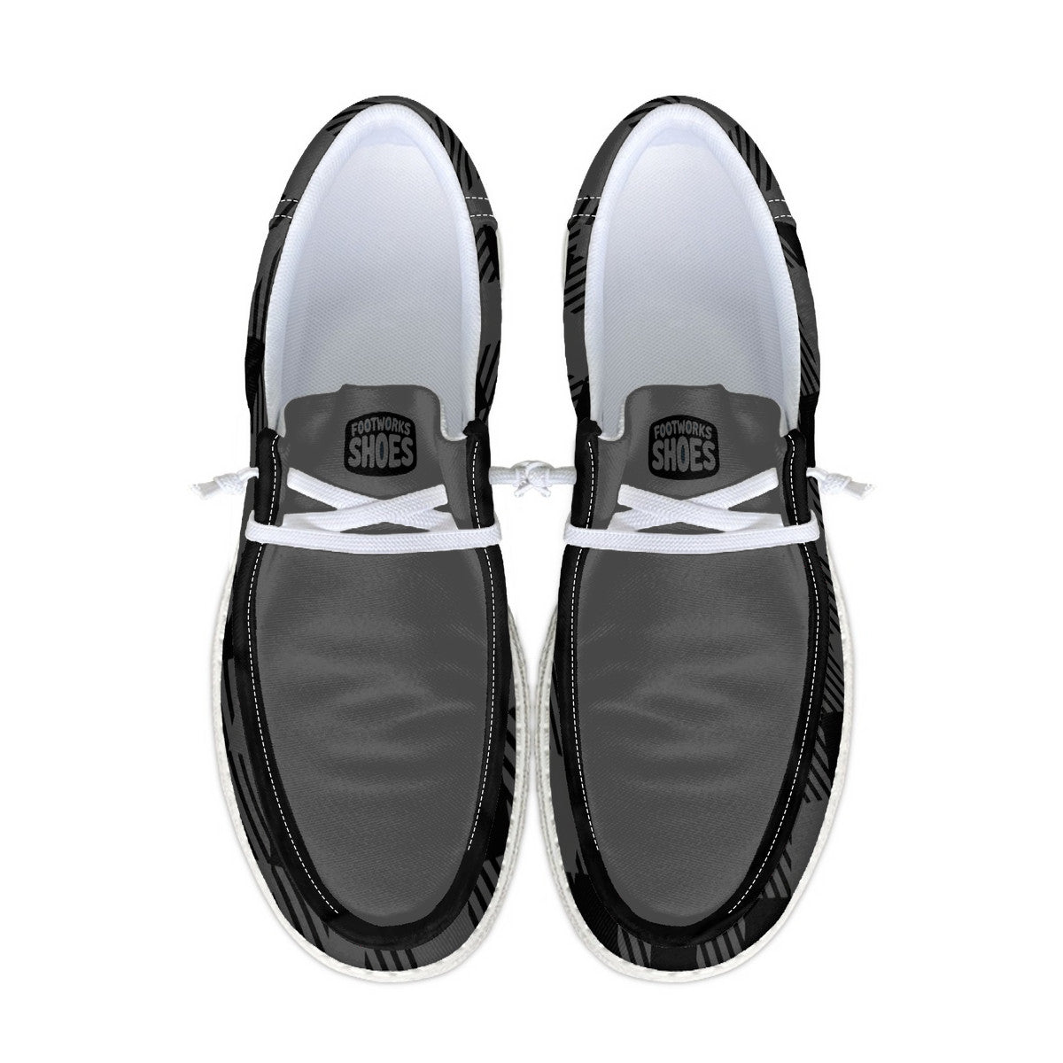 Unisex Gray Plaid Canvas Loafers