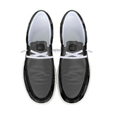 Unisex Gray Plaid Canvas Loafers