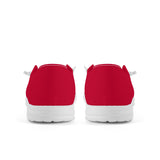 Red Canvas Loafers Slip On