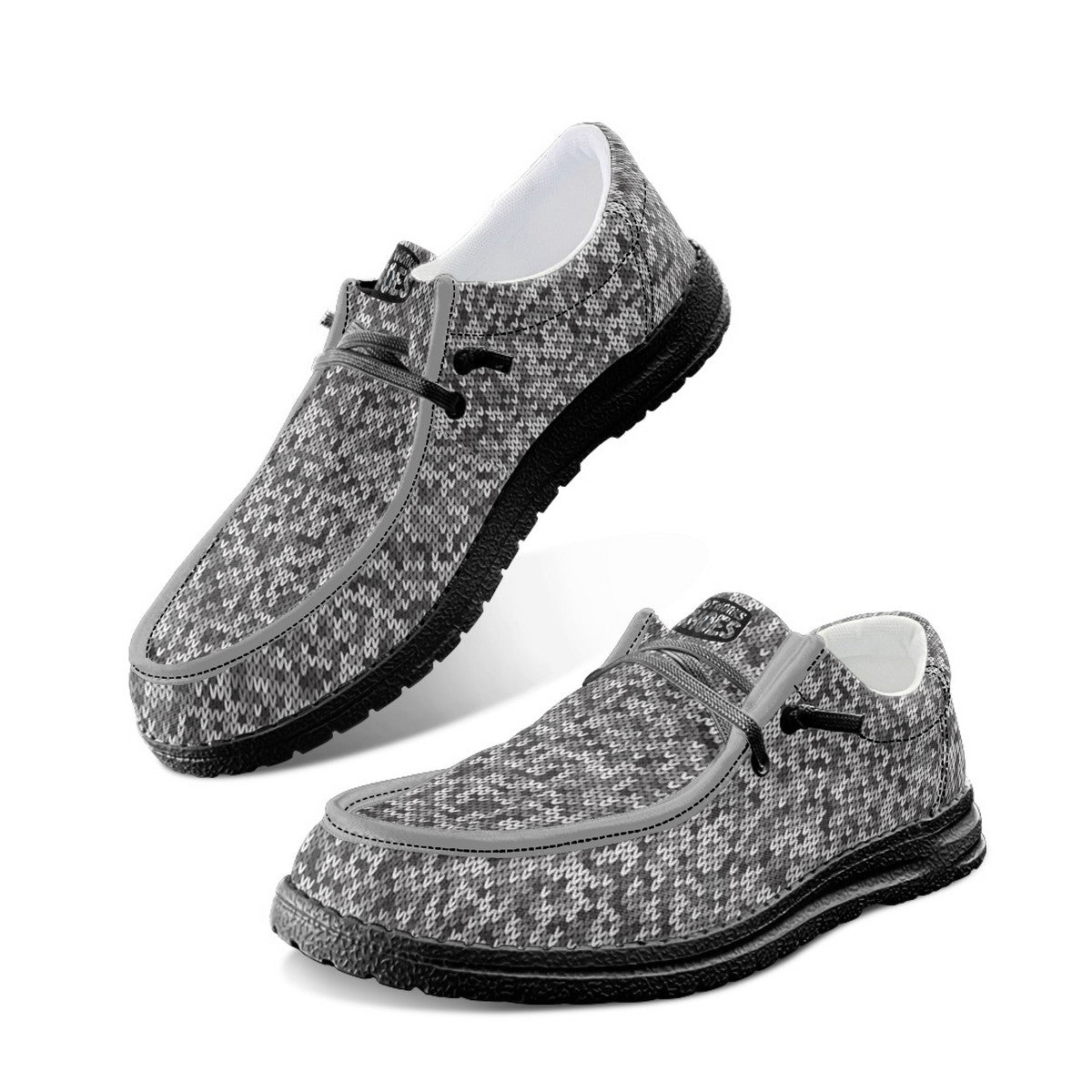 Unisex Gray Woolen Loafers