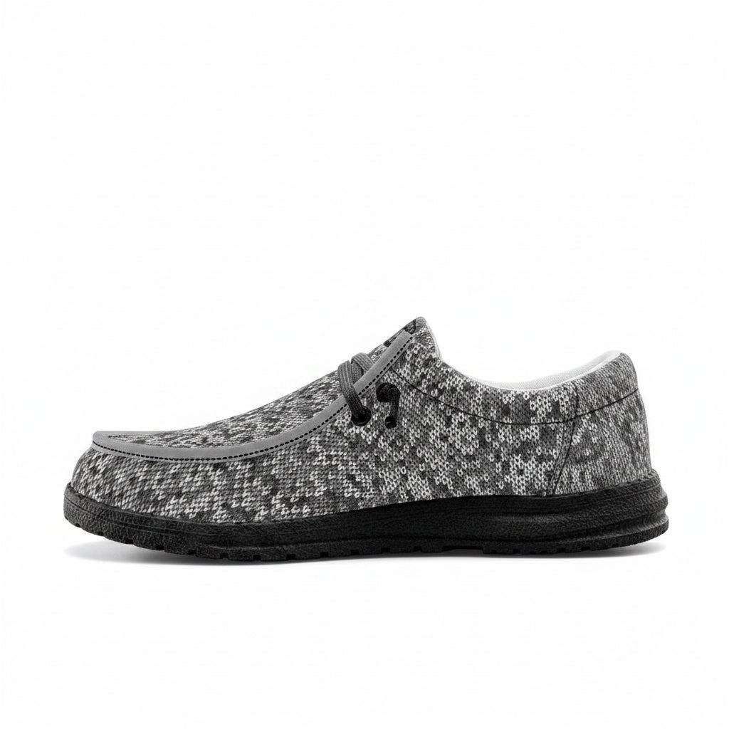 Unisex Gray Woolen Loafers
