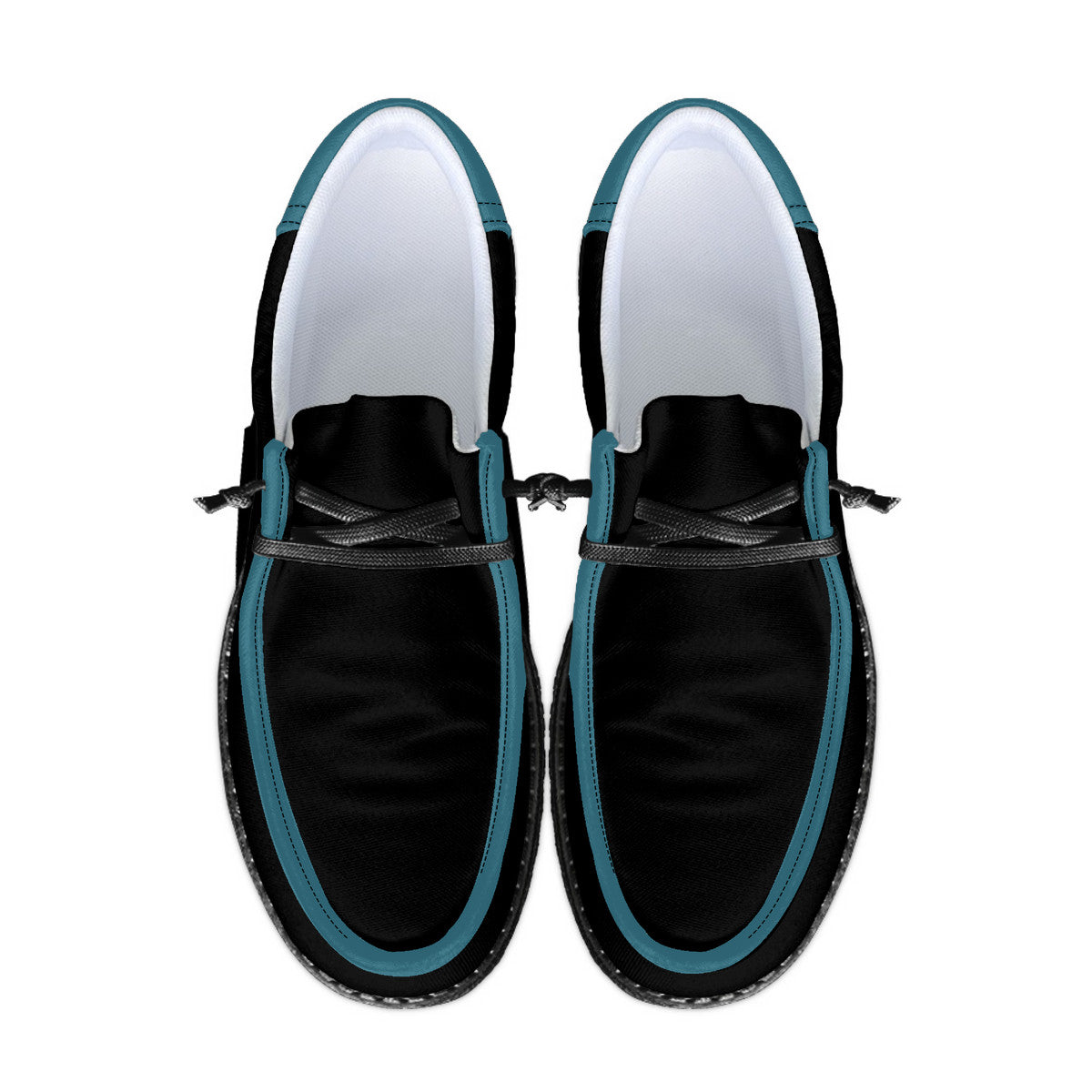 Black and Teal Canvas Loafers