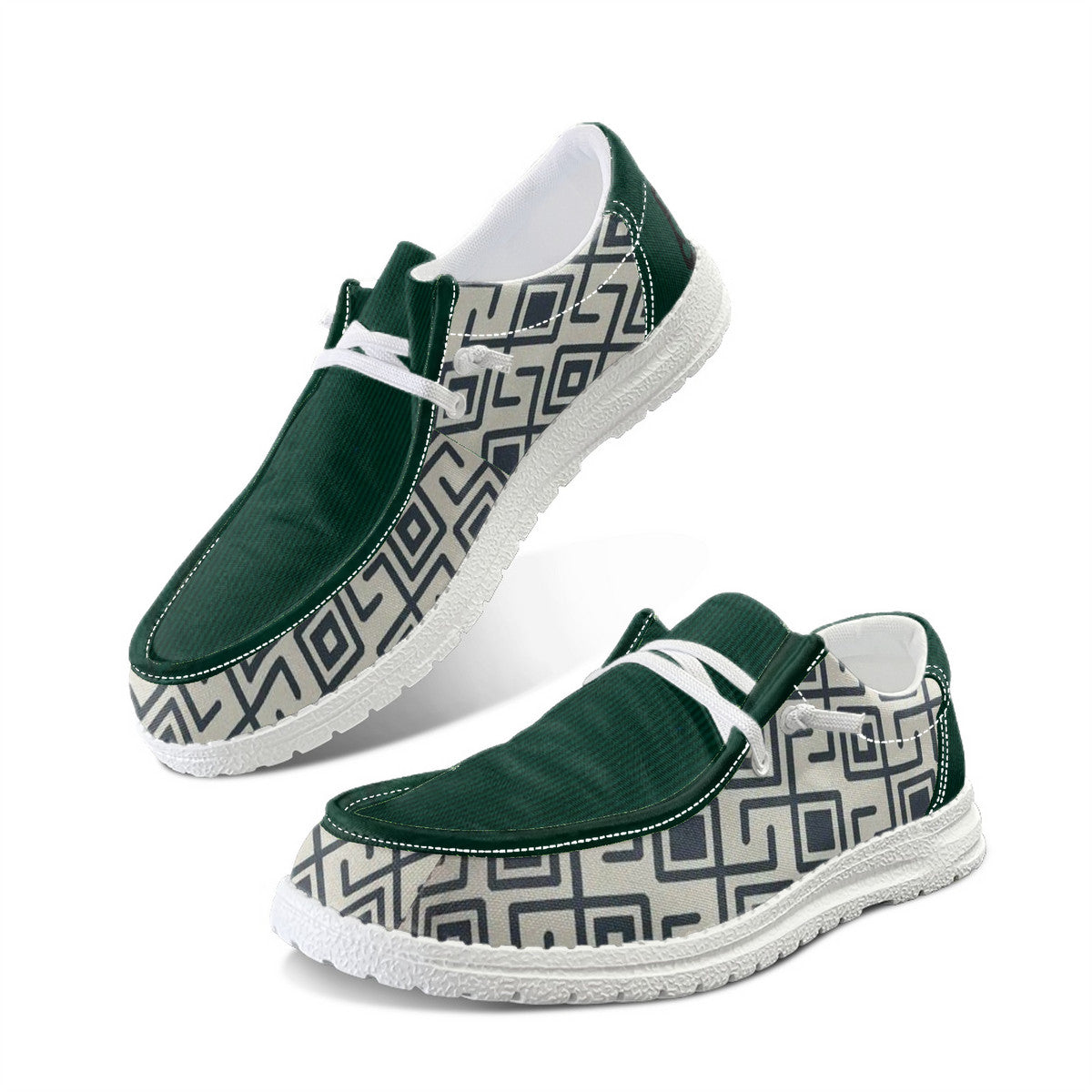 Geometric Design Unisex Canvas Loafers