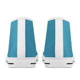 Blue High-Top Canvas Shoes