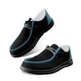 Black and Teal Canvas Loafers