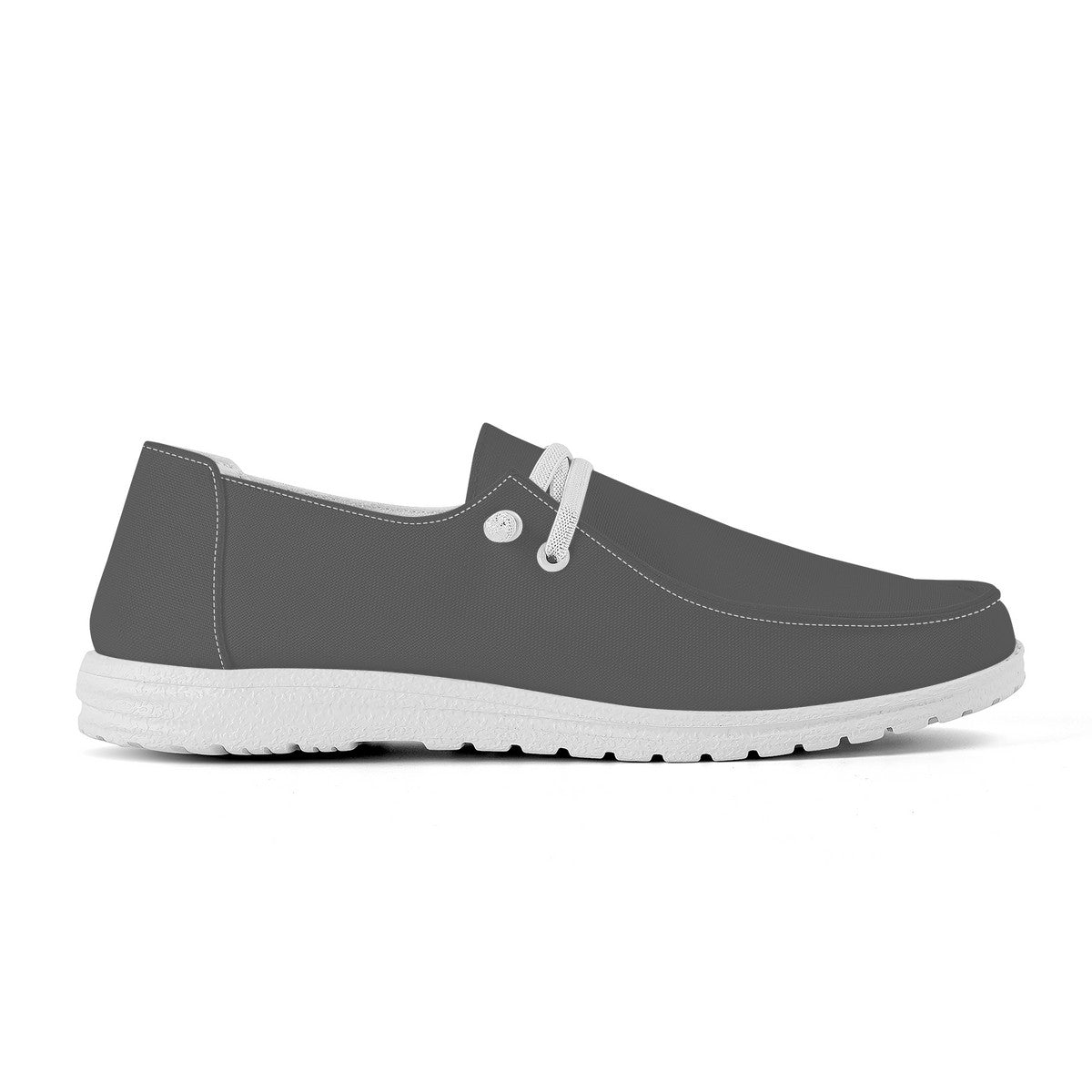 Puter Gray Canvas Loafers Slip On