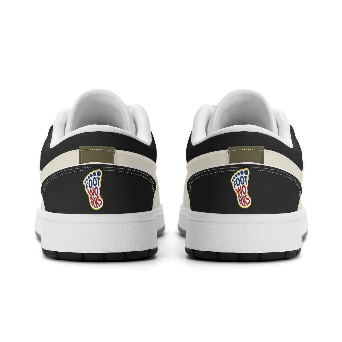 Unisex  Brown and Tan Synthetic Leather Low Top Sneakers