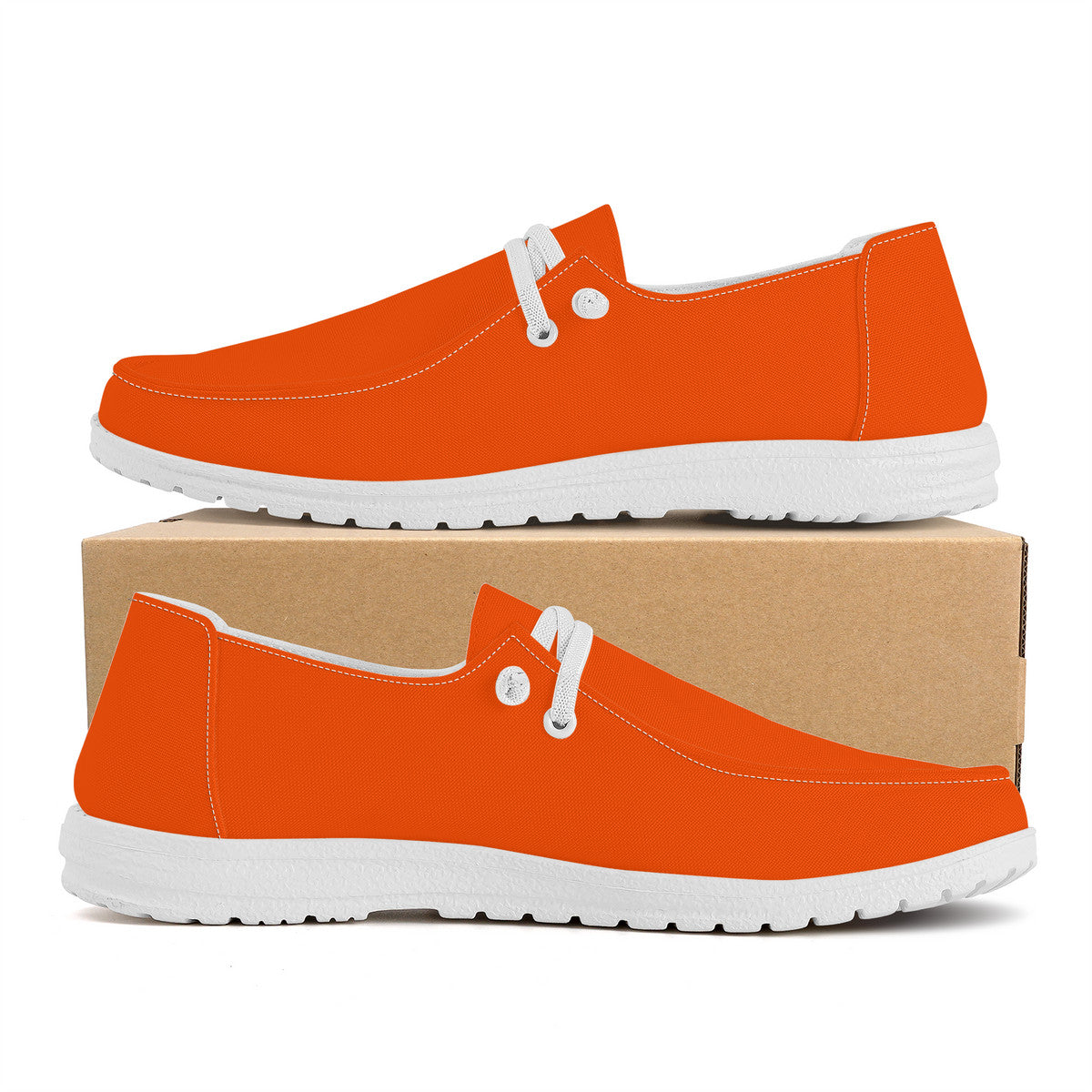 Orioles Orange Canvas Loafers Slip On