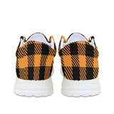 Orange Unisex Plaid Canvas Loafers