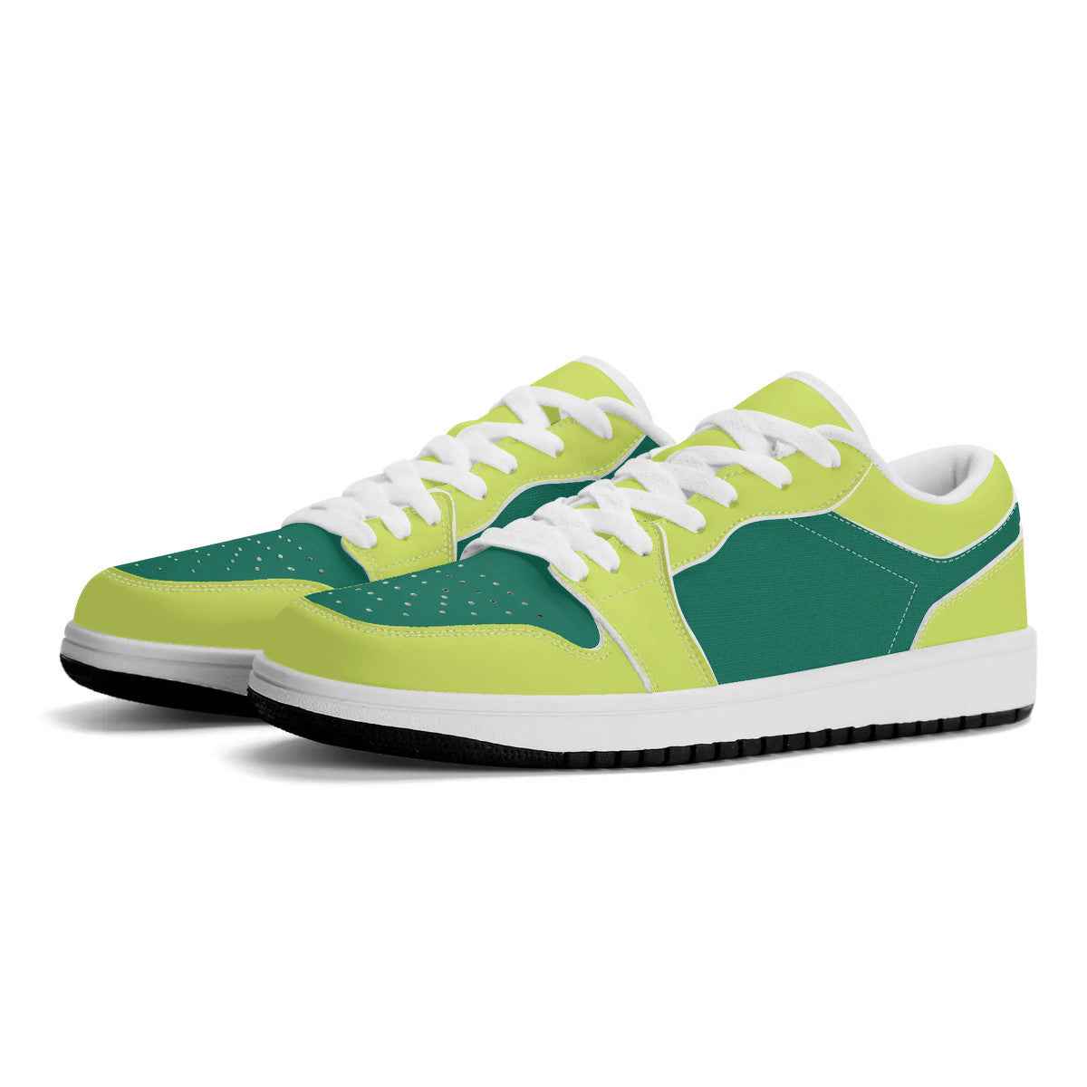 Unisex New Neon Green Synthetic Leather Low Top Sneakers