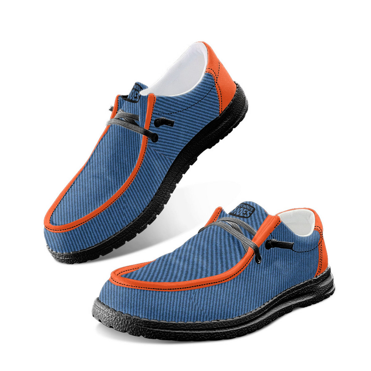 Blue and orange Canvas Loafers