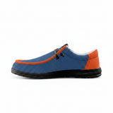 Blue and orange Canvas Loafers