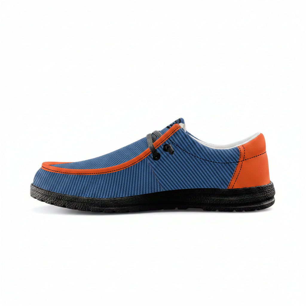 Blue and orange Canvas Loafers