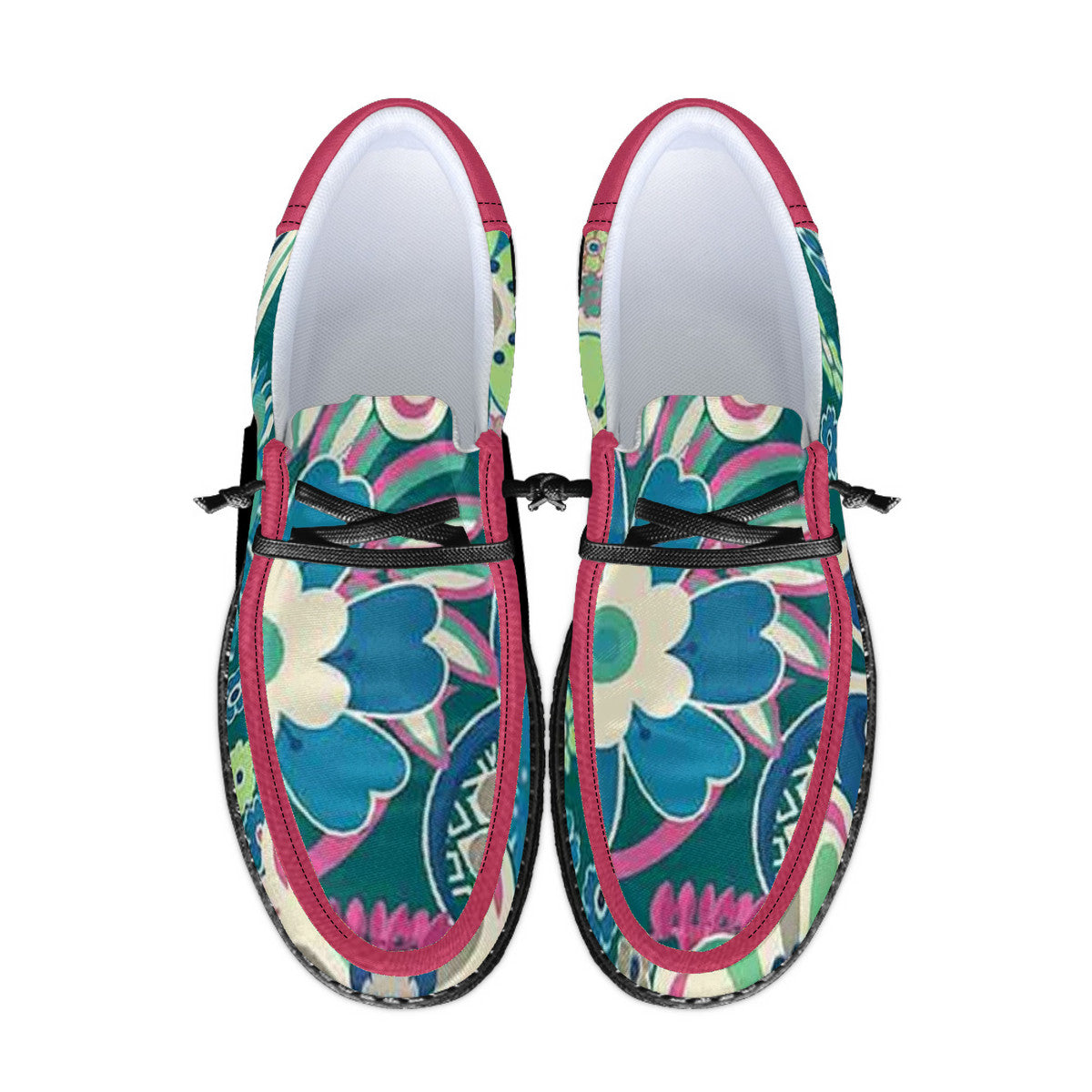 Giant Floral Pattern Unisex Canvas Loafers