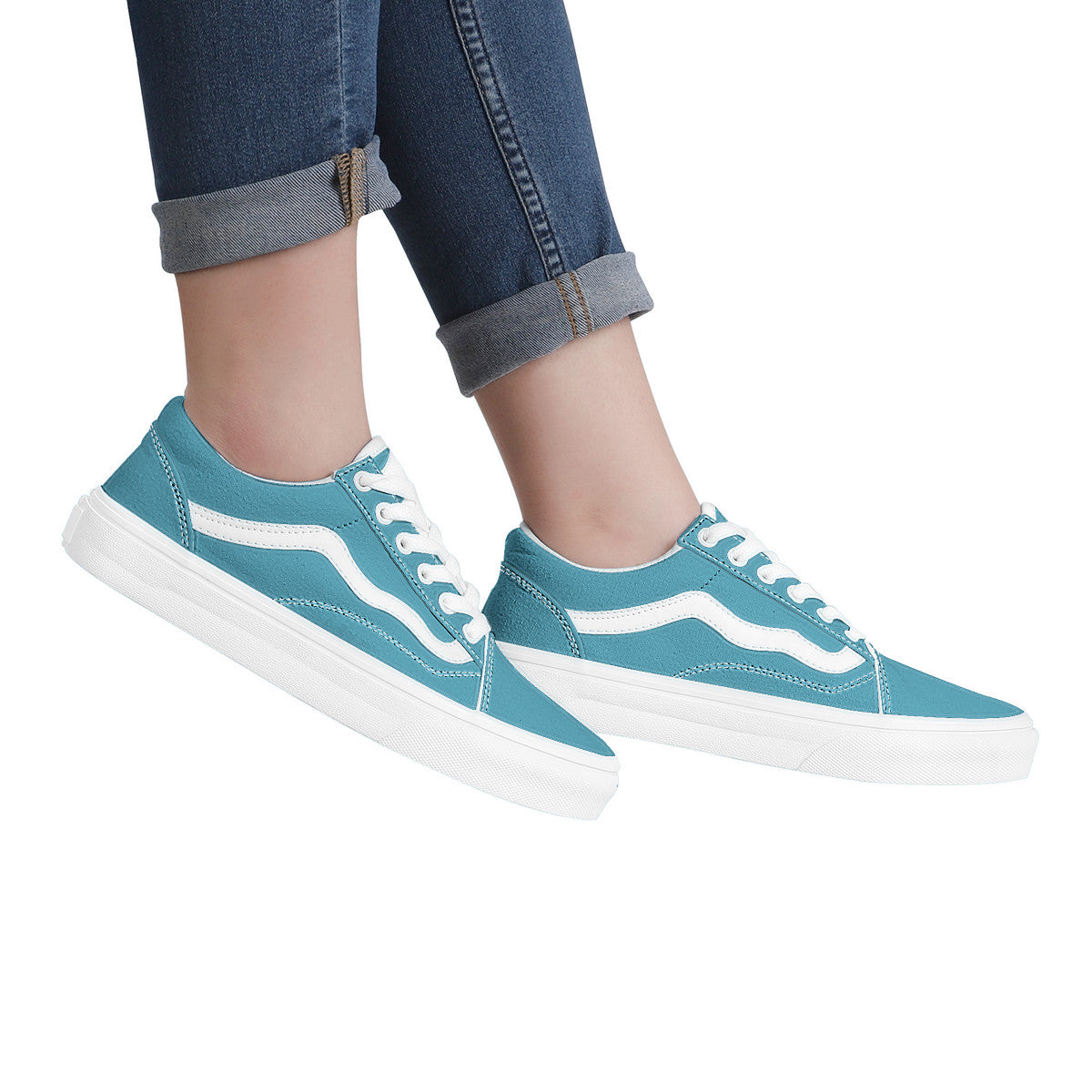 Blue Low Top Flat Sneaker