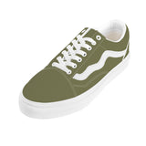 Olive Green Low Top Flat Sneaker