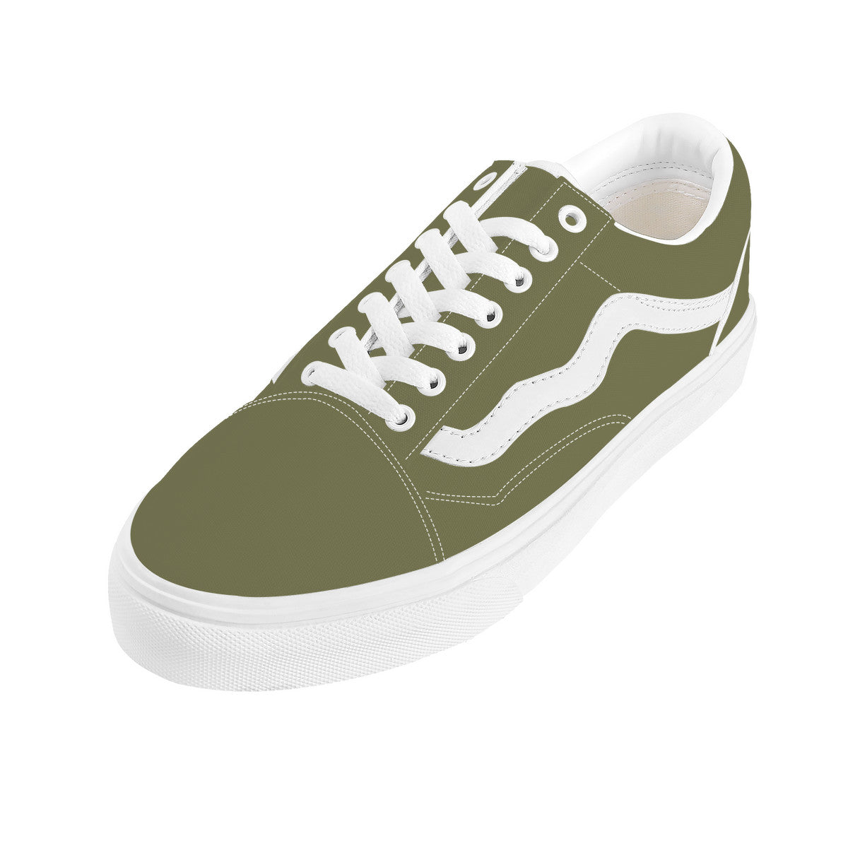 Olive Green Low Top Flat Sneaker