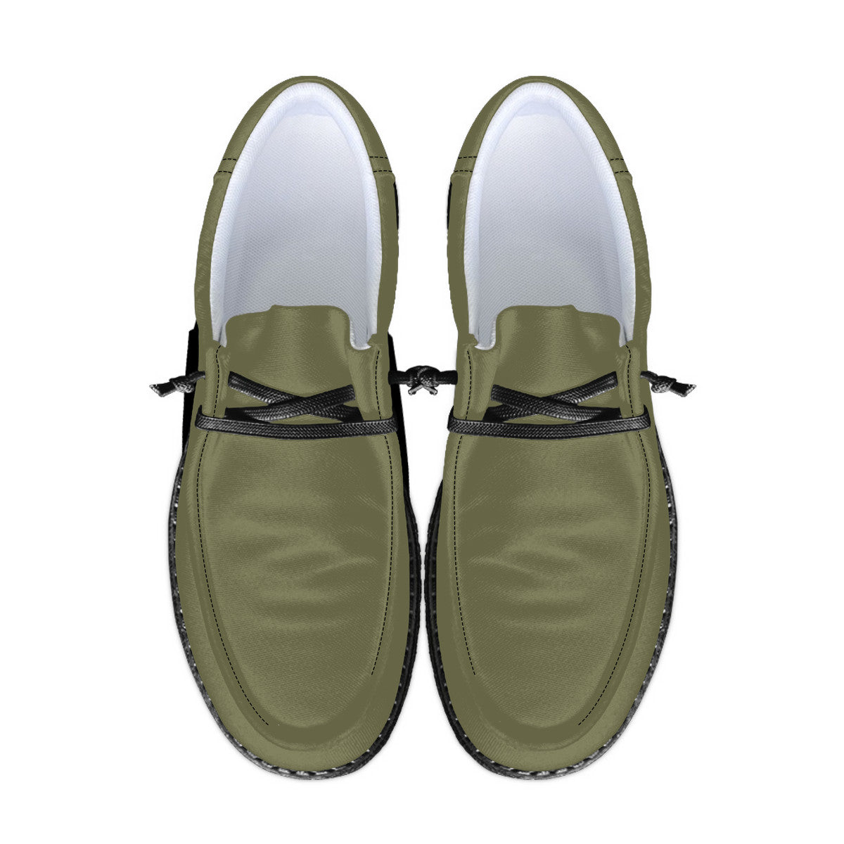 Olive Green Canvas Loafers