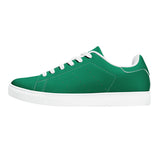 Green  Low-Top Synthetic Leather Sneakers -