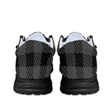 Unisex Gray Plaid Canvas Loafers