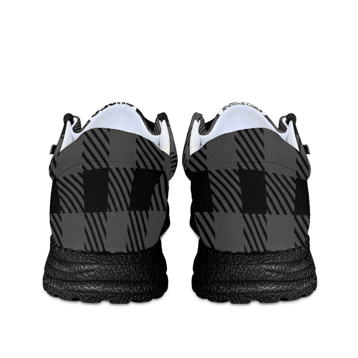 Unisex Gray Plaid Canvas Loafers