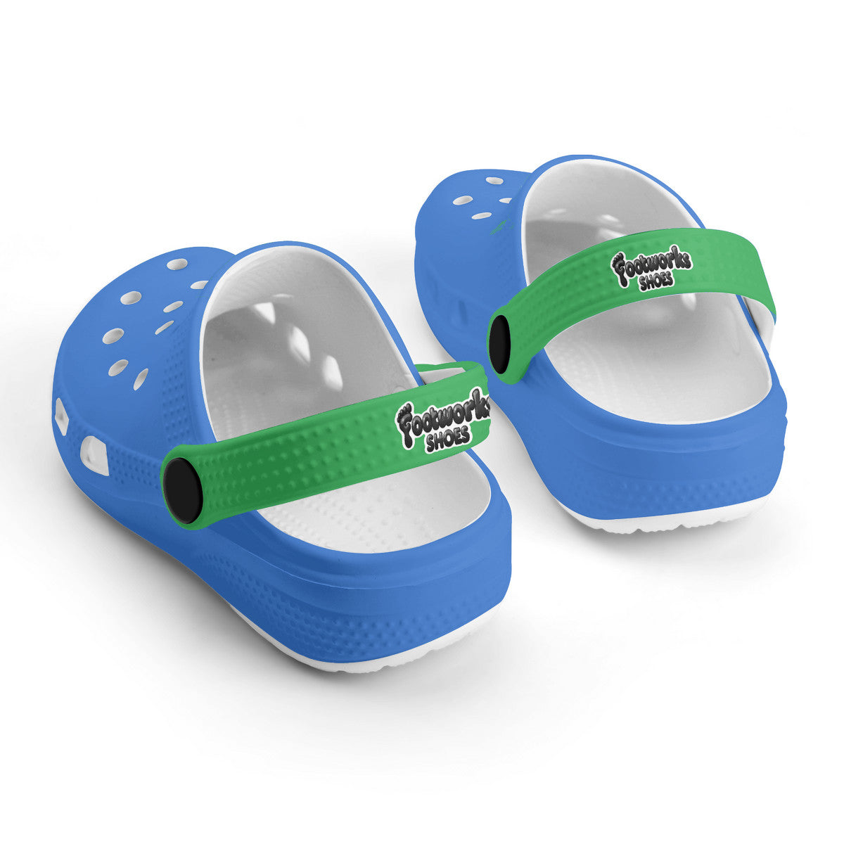 Kid's Blue and Green Casual Clogs