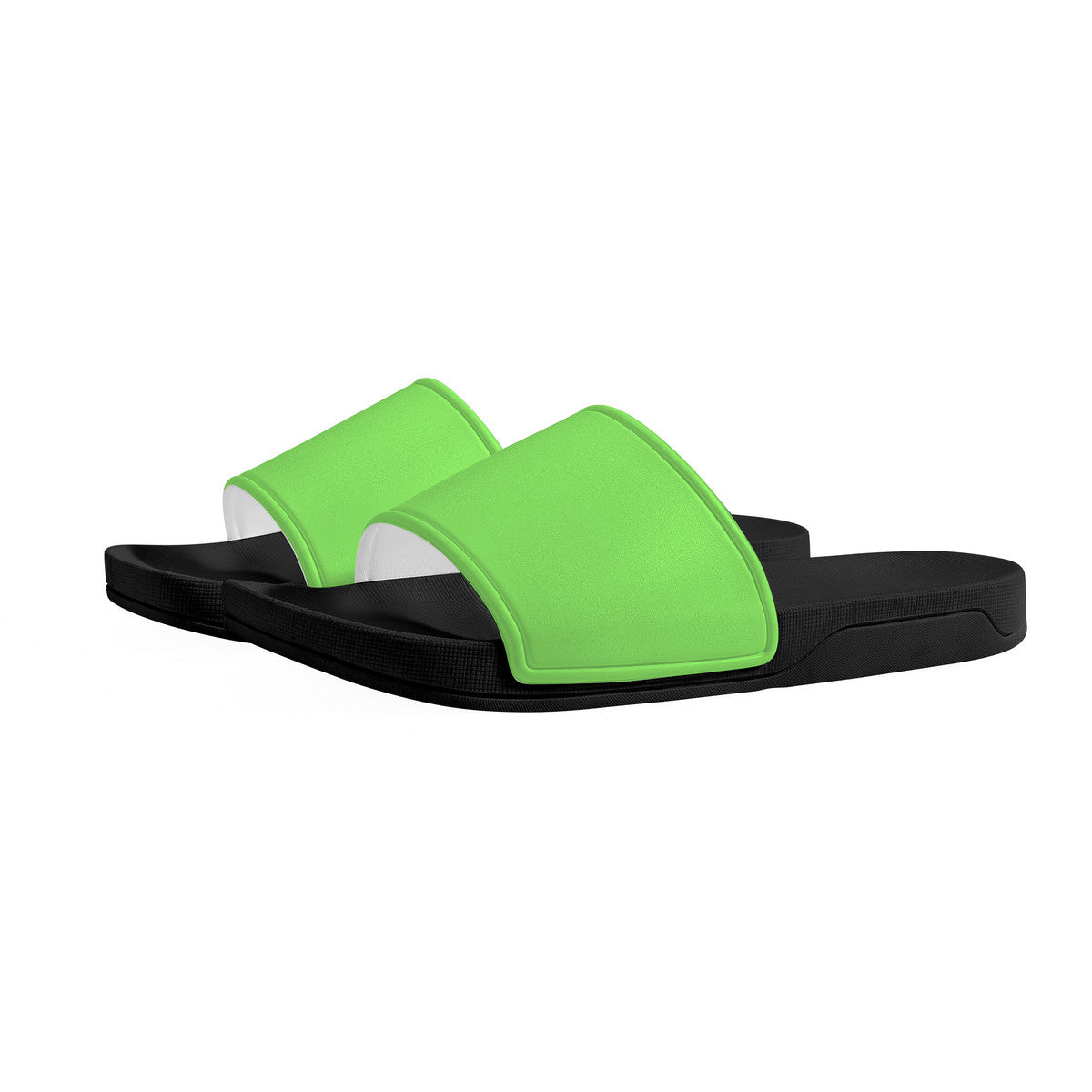 Neon green Slide Sandals - Black