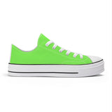 Neon green Unisex Classic Low Top Canvas Shoes - White