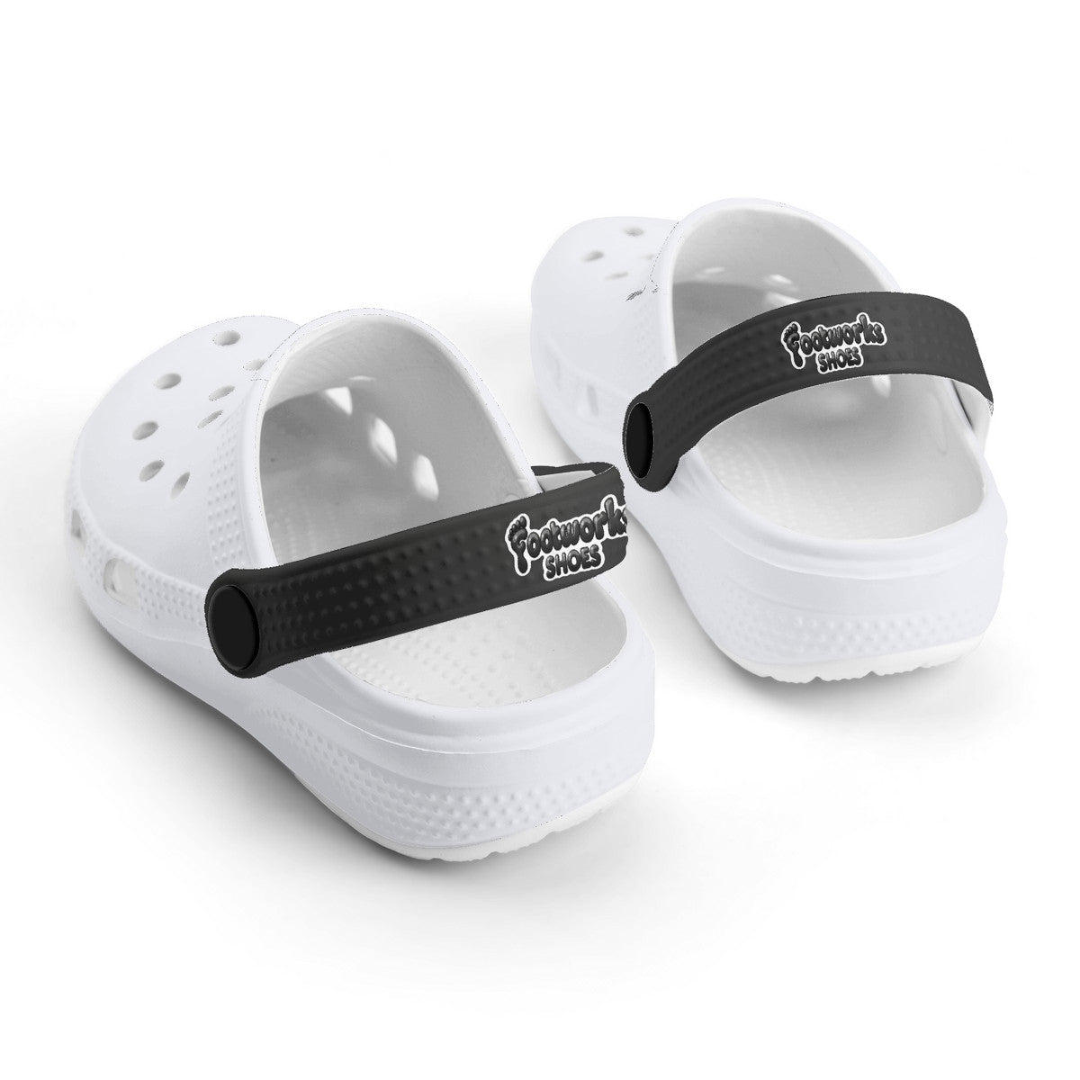Kid's White and Black Casual Clogs