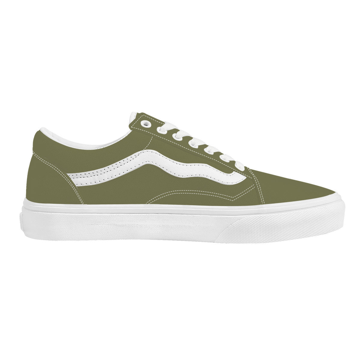Olive Green Low Top Flat Sneaker
