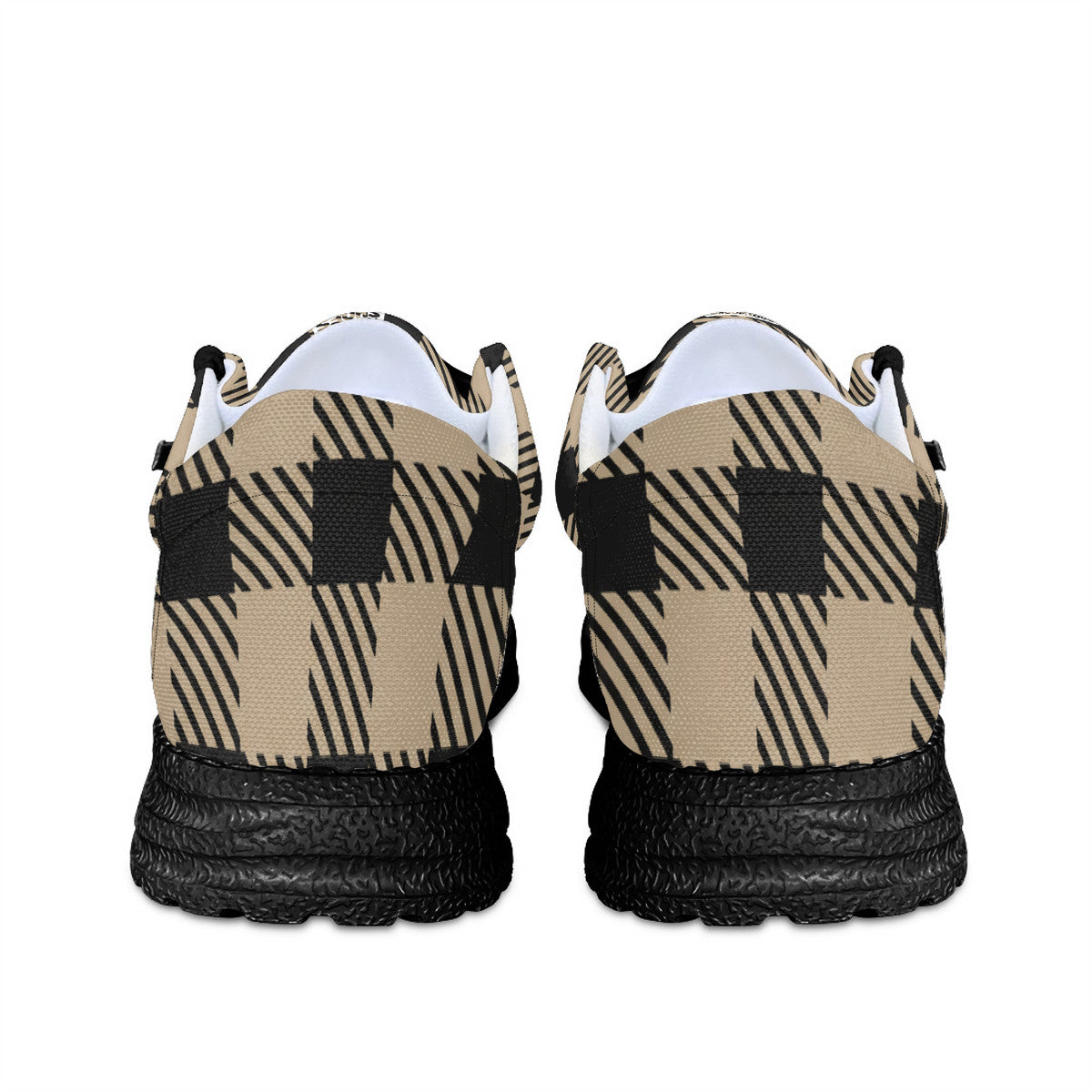 Unisex Tan Plaid Canvas Loafers