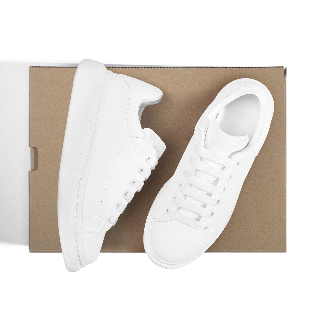 White Heighten Low Top Shoes