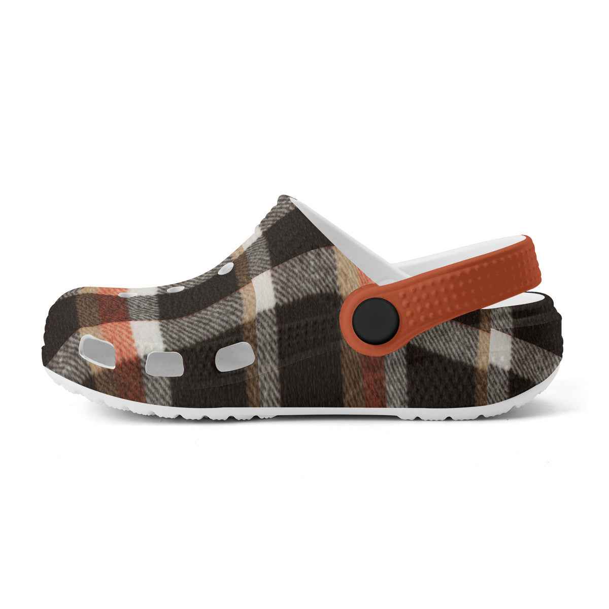 Kid's Fall Plaid Pattern Casual Clogs