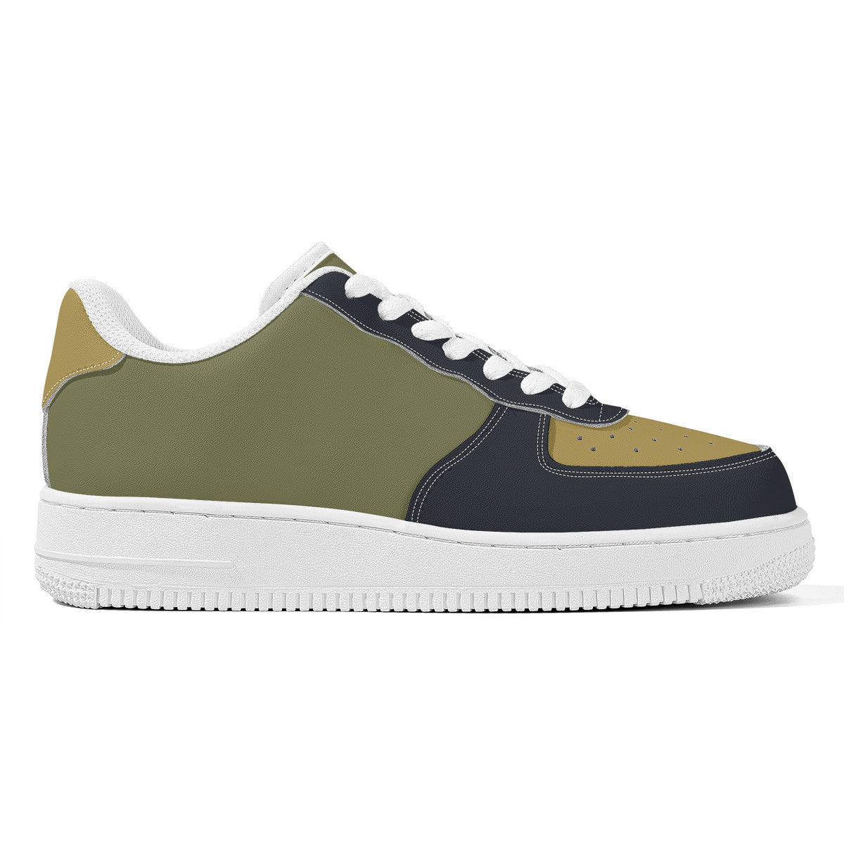 Olive Green Military Unisex Microfiber Sneakers