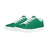 Green  Low-Top Synthetic Leather Sneakers -