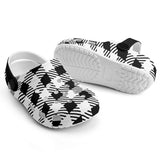 Kid's Black and White Pattern Casual Clogs
